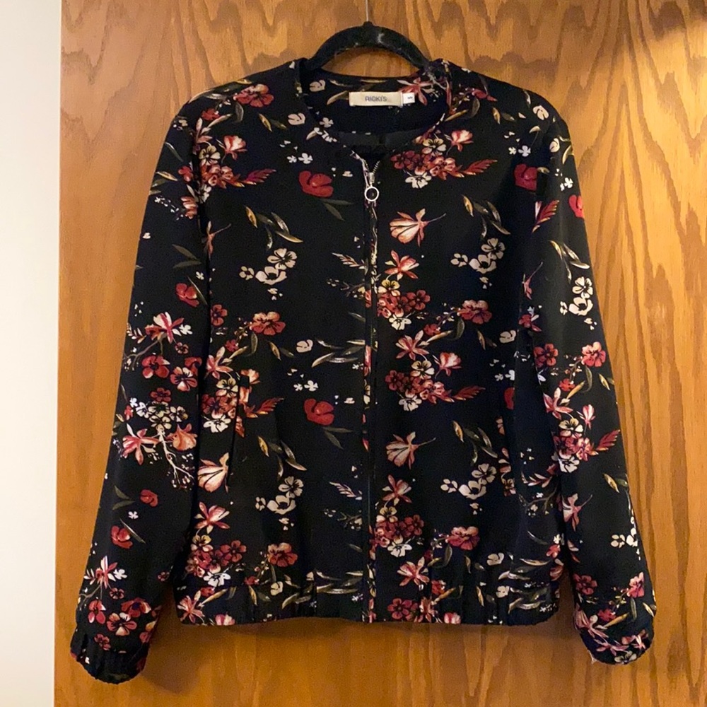 Floral print bomber jacket